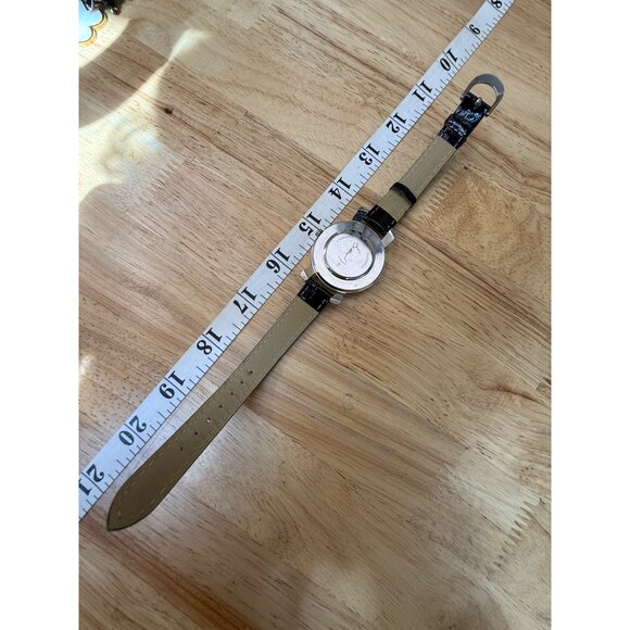 Venice Art Glass Watch With Multicolor Bezel & Black Leather Strap NOT TESTED - Picture 13 of 13